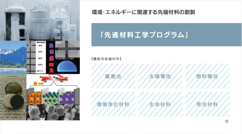 環境・エネルギーに関連する先端材料の創製「先進材料工学プログラム」