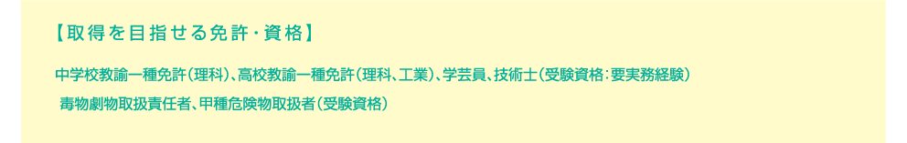 【取得を目指せる免許・資格】