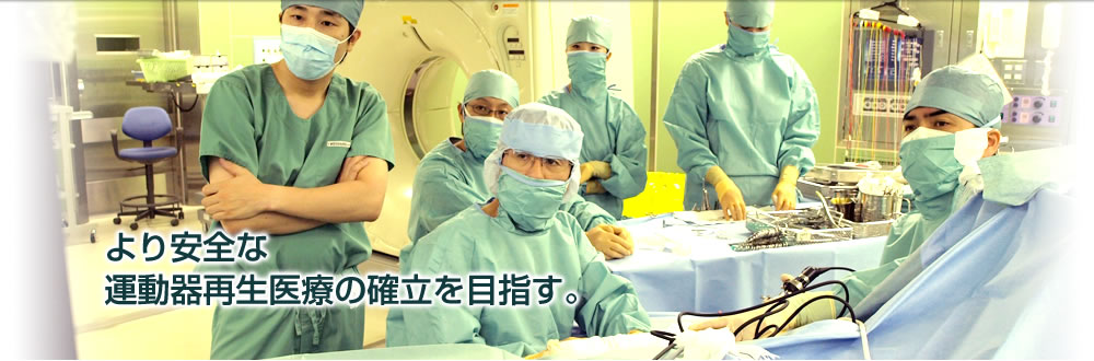 より安全な運動器再生医療の確立を目指す。