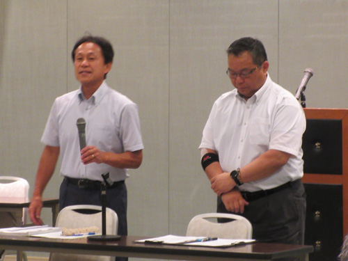 議長の宮島、山口両理事