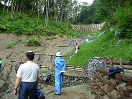 貝付沢流域（伊那市西春近諏訪形区）の現地踏査（平成23年7月4日）