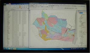 伊那市西春近地区の森林情報の操作画面例