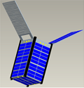 2U サイズ(10cm×10cm×20cmサイズの可視光通信実験衛星)