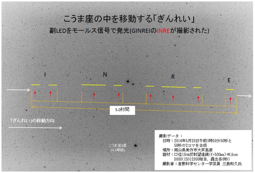 こうま座の中を移動する「ぎんれい」