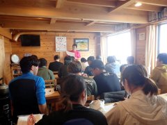 西駒山荘での天気図作成（9月18日）