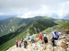 主稜線上（馬の背）での登山道の観察（9月17日）
