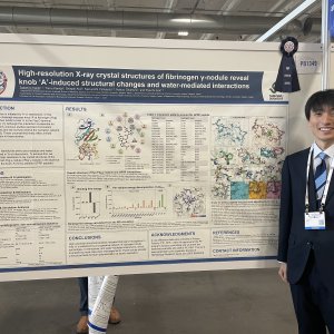 大学院総合理工学研究科 医学系専攻 保健学分野 博士課3年の海藤貴大さんがISTH 2026 Congressで「Top Poster Award」と「Early Career Award」をダブル受賞しました