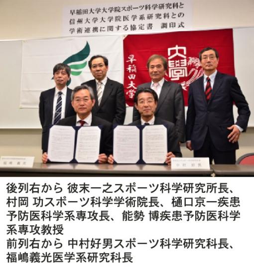 早稲田大学大学院スポーツ科学研究科と学術連携協定を締結いたしました トピックス詳細 信州大学医学系研究科