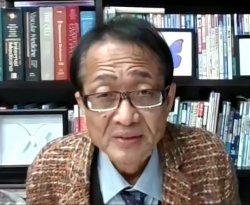 授賞式（オンライン開催）において<br />日本心血管内分泌代謝学会理事長 伊藤裕先生