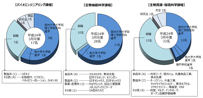 応用生物学系卒業後の進路グラフ