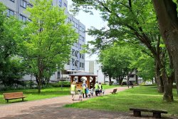 松本キャンパスの旧メインストリート（東側から撮影）