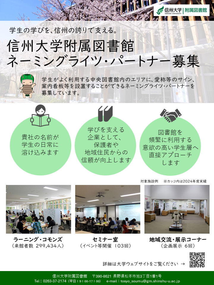 附属図書館ネーミングライツポスター