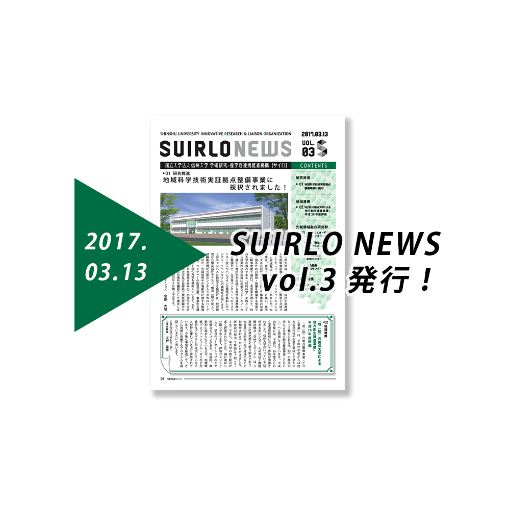 アイキャッチ画像：SUIRLO NEWS【vol.3】の発行