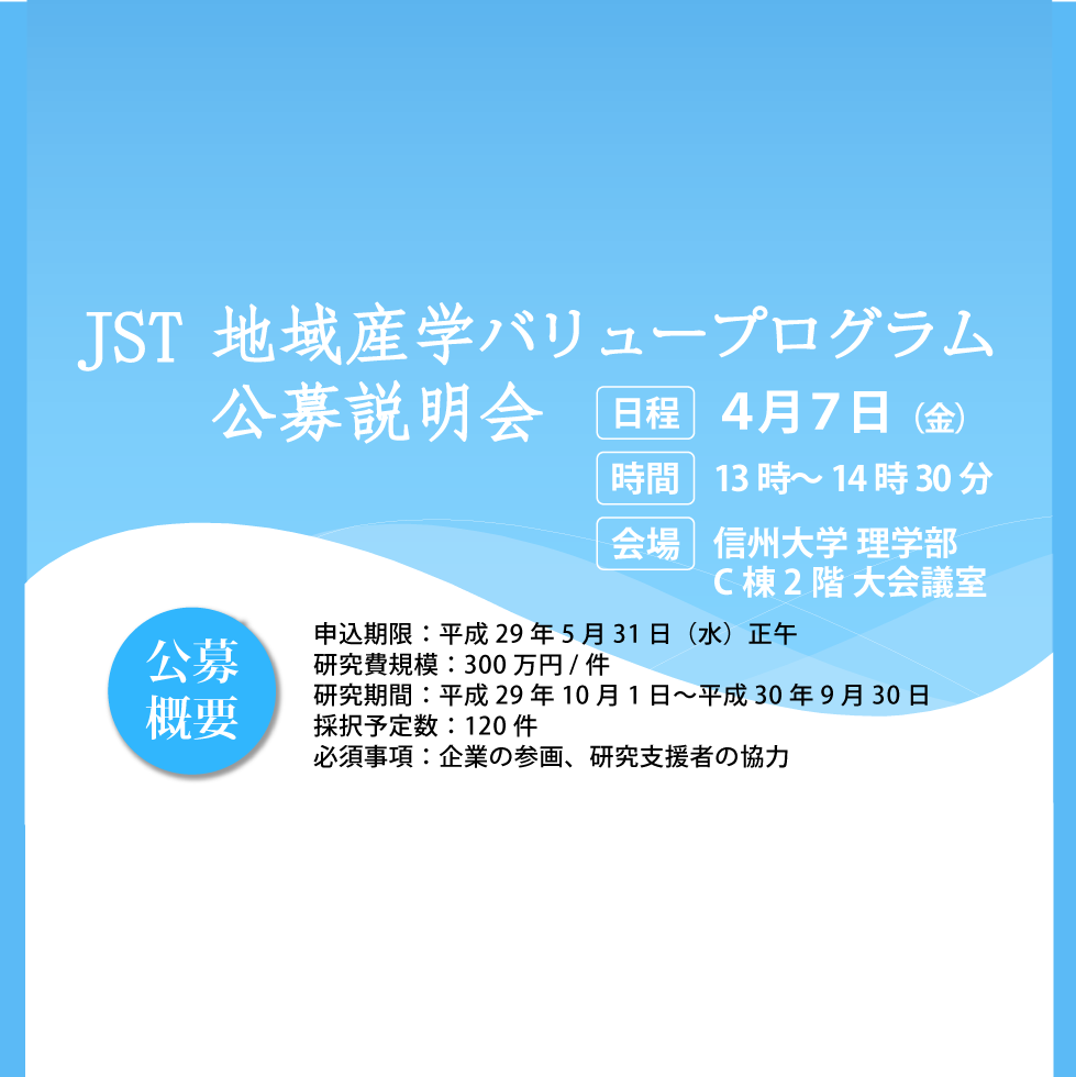 アイキャッチ画像：【開催告知】JST 地域産学バリュープログラム公募説明会