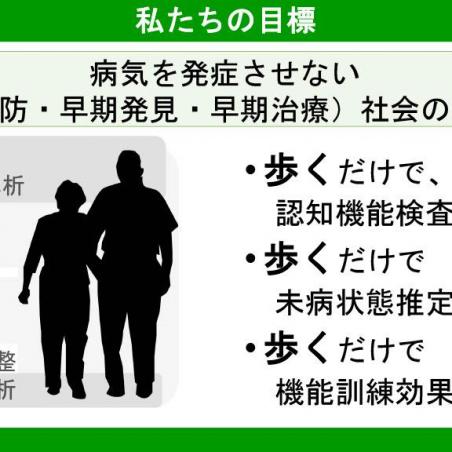 「歩くだけで」で目指す、健康→未病→要支援・病気のプロセス解明イメージ3