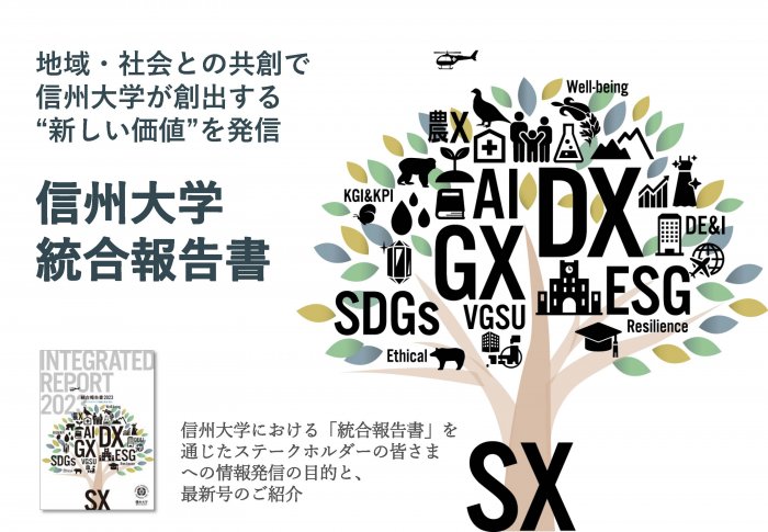 地域・社会との共創による価値創造を発信する「信州大学統合報告書」