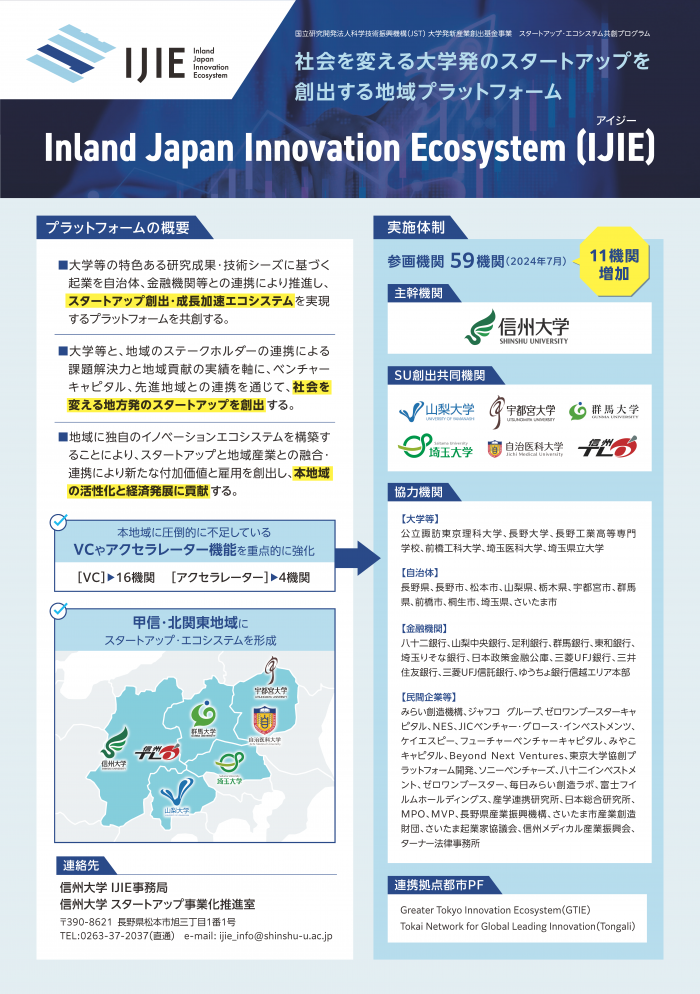 IJIE　社会を変える大学発スタートアップを創出するプラットフォーム