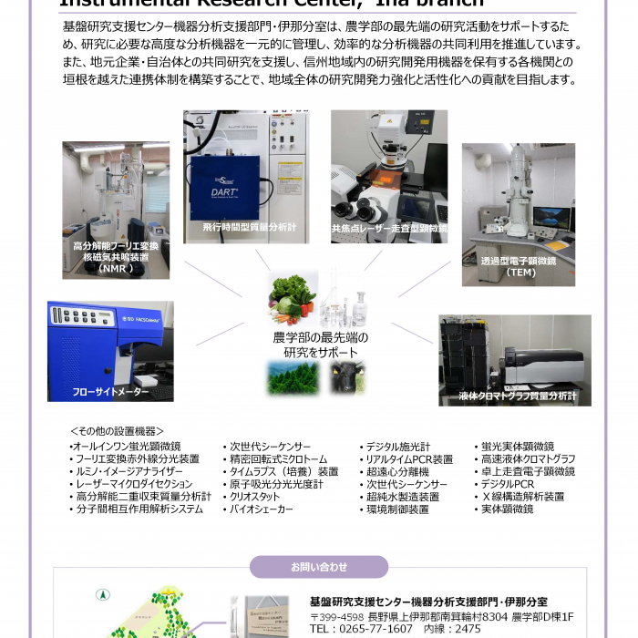 農学部と伊那地域の研究活動を支える機器分析ベースイメージ1